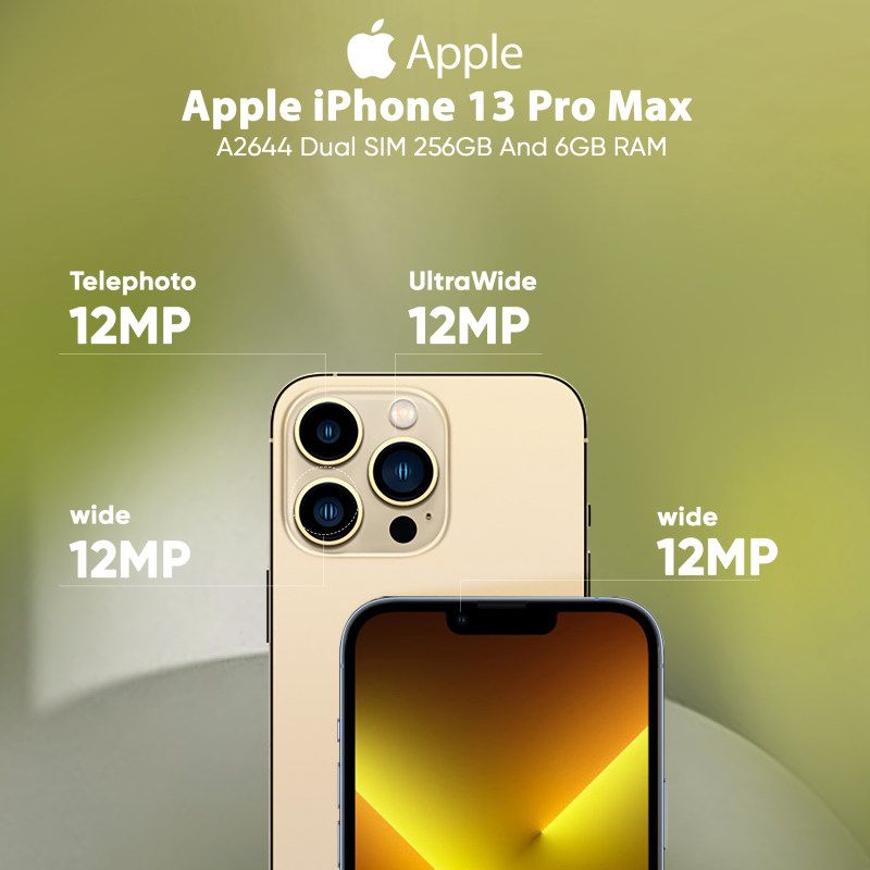 گوشی موبایل اپل مدل  i phone 13 pro max 256 GB NOT-CH  دوسیم کارت ظرفیت 256 گیگابایت رم 6